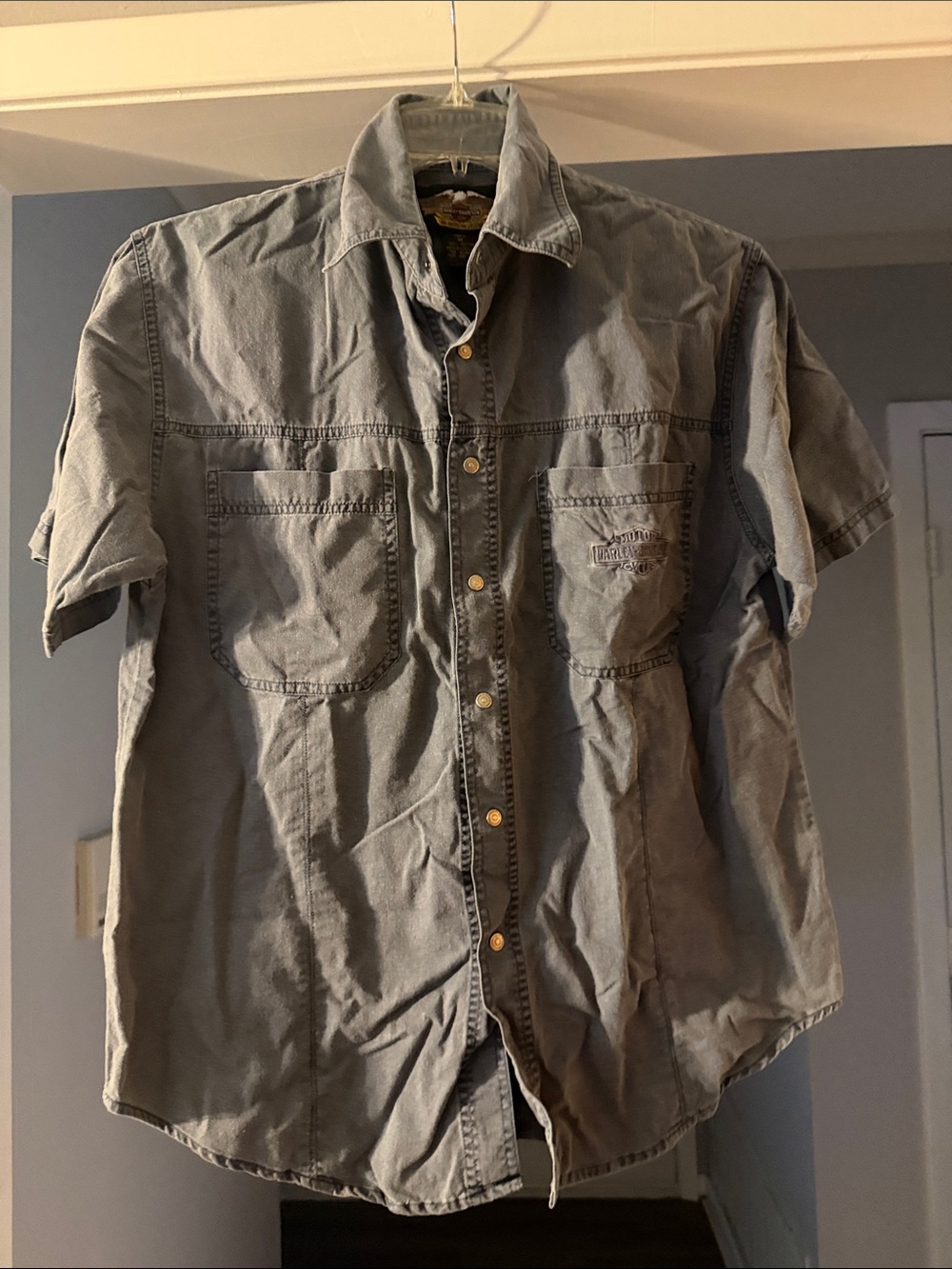 Men's Short-Sleeve Casual Shirt - Slate Gray